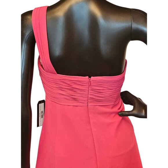 Watermelon Chiffon One Shoulder Party/Cocktail Dress NWOT - Bill Levkoff - Picture 7 of 7